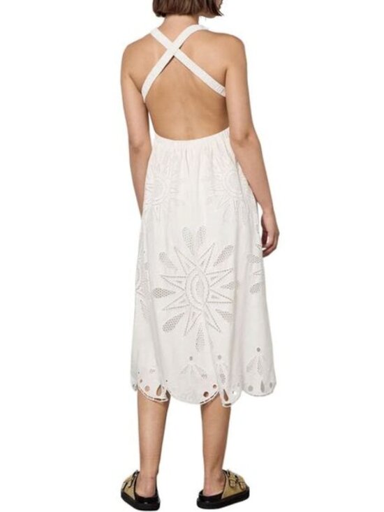 FARM Rio White Eyelet V-Neck Dress NWT EcoVero Viscose Size L - Picture 2 of 4